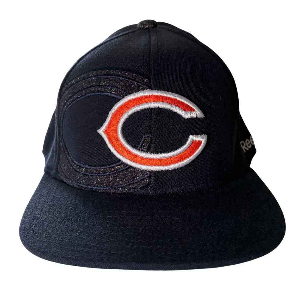 Chicago Bears Reebok NFL Equipment Blue Double Logo Hat Cap Vintage Fitted‎ L/XL